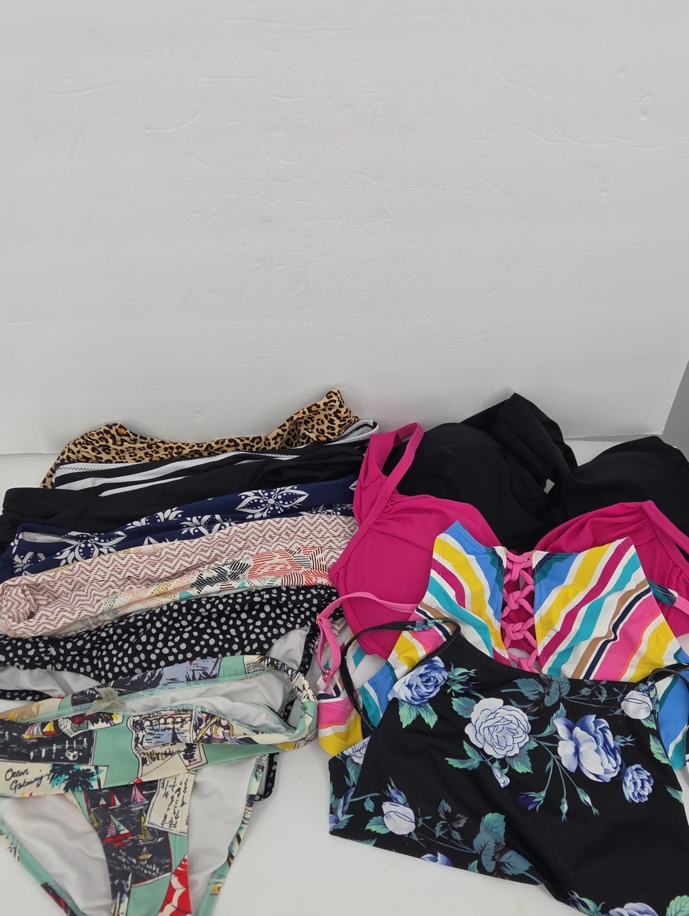 Mixed Women's Swimwear Lot - Bright Stripes, Floral & Prints